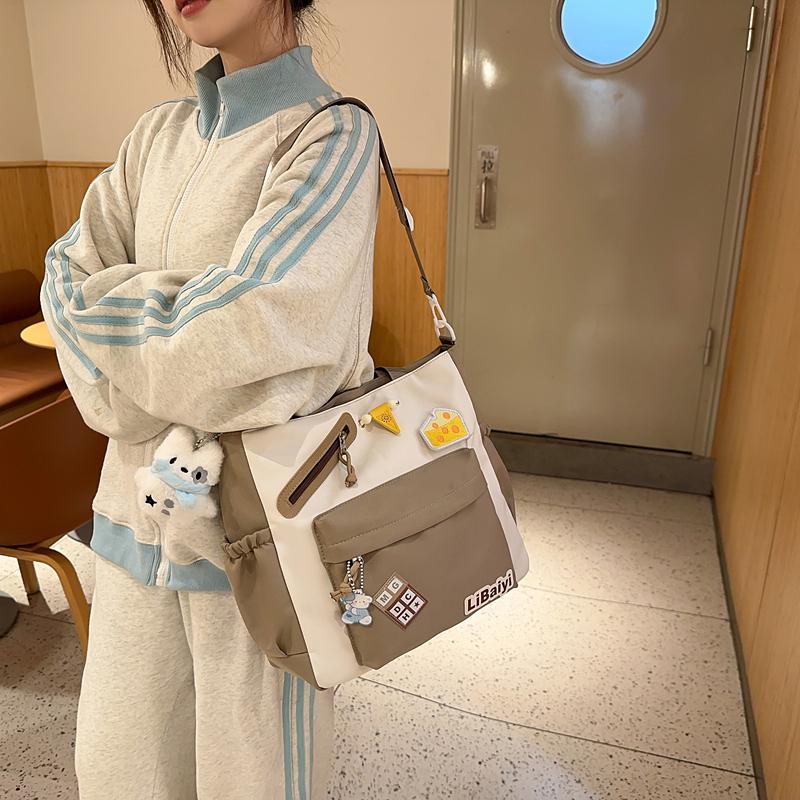 Women Messenger Bag College Style Large Capacity Tote Bag Student Class Commuter Bag