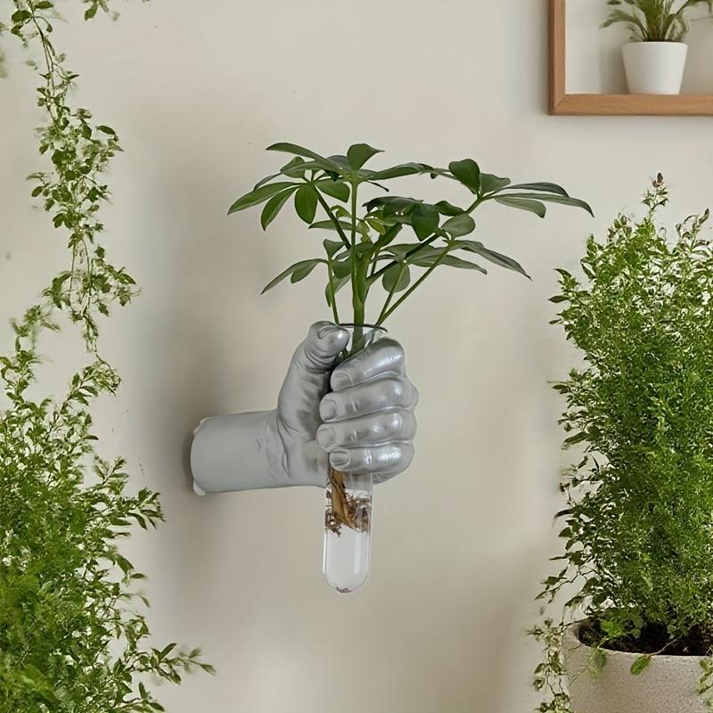 [Современная полимерная ваза] 1 шт. Современная геометрическая полимерная настенная ваза | Настенный держатель для цветов в виде рук для современного дома и декора отеля