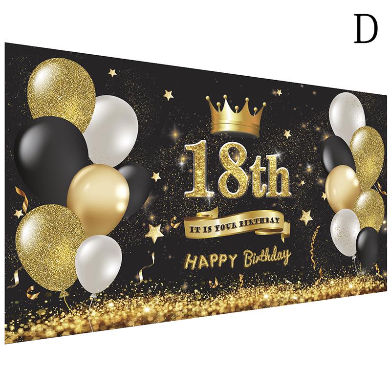 11 стилей Bday Party Decor Happy Birthday Backdrop Birthday Flag Balloons 18th 30th