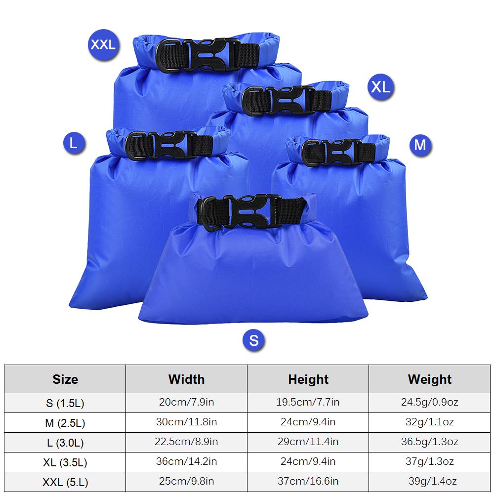 5 шт. уличные водонепроницаемые сумки для хранения сухих мешков для хранения смартфонов и камер