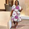 Summer Women's Printed Lapel Single Breasted Plus Size Women's Fashion Casual Short Sleeve Shirt Dress