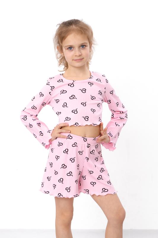 Girls Loungewear Set with Crop Top and Shorts, Summer 6497-097 HC