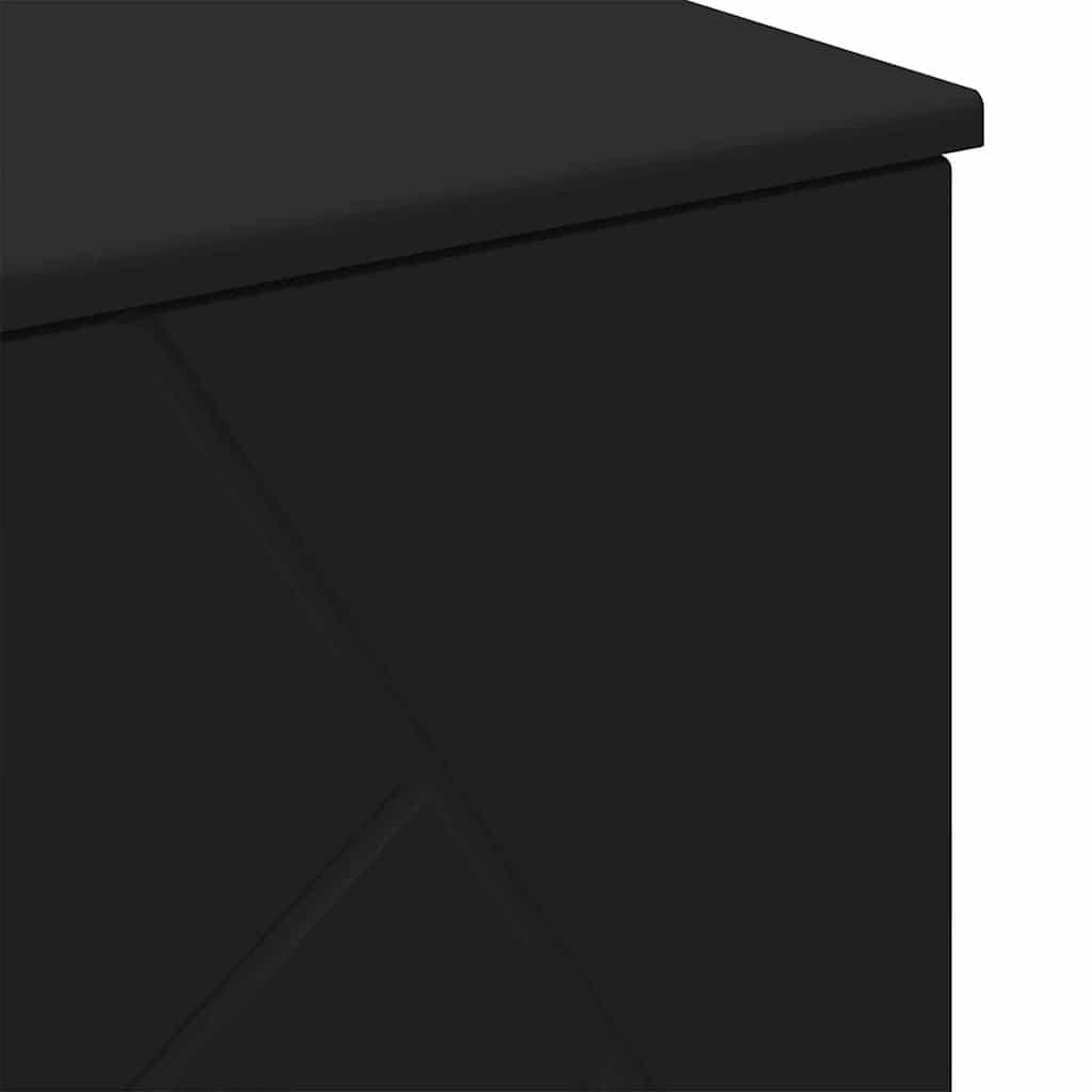 Bathroom Furniture Set with Door 3 pcs Black Plywood and Metal