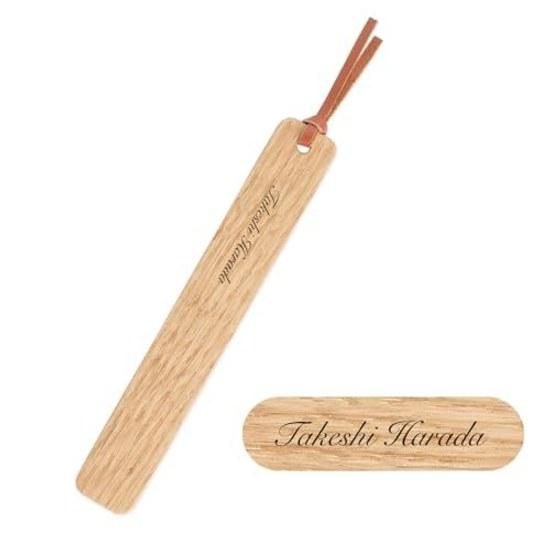 Personalized wooden bookmark stylish genuine leather birthday gift mother her 40s 50s cute mother-in-law men women celebration ribbon book marker made
