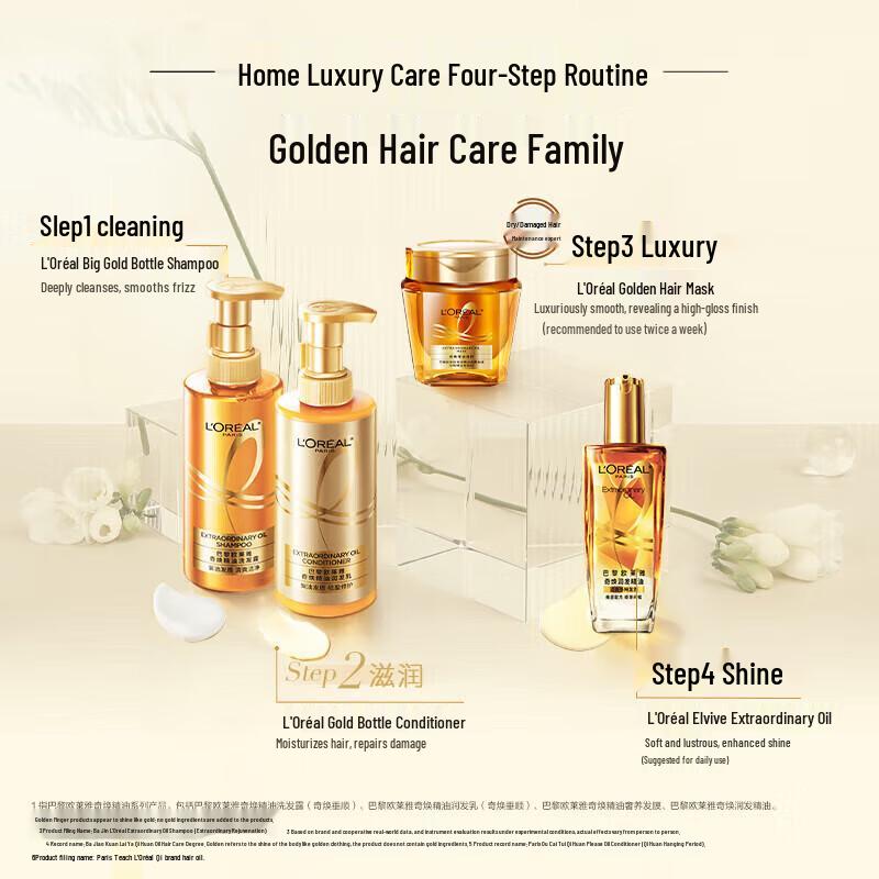 L'Oreal Extraordinary Oil Smooth Shampoo, Gold Bottle