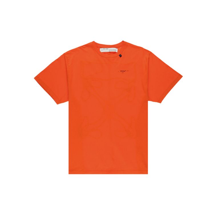 Off-White Abstract Arrows Short Sleeve Over Tee Orange Men Tops OMAA038F191850111910