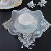 Dining Table decoration and accessories white mesh beads flower embroidery table place mat cloth Wedding Christmas placemat kitchen for Home