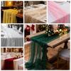 Household Luxury Wedding Table Runner Semi-Transparent Multi-color Gauze Tablecloth Romantic Long Table Runner Home Decoration