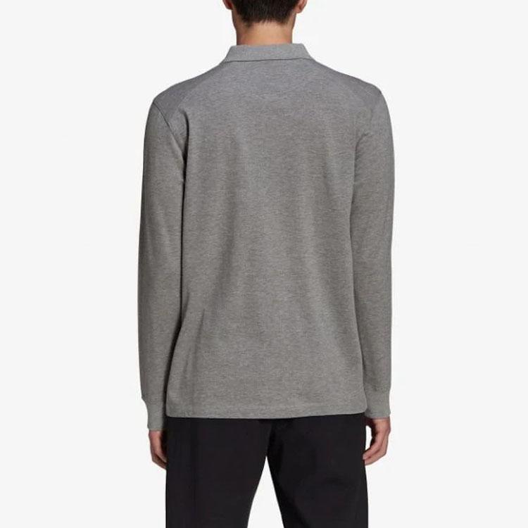 Y-3 FW21 Однотонный свитер с логотипом и длинным рукавом, поло, мужские топы, серый GV4246