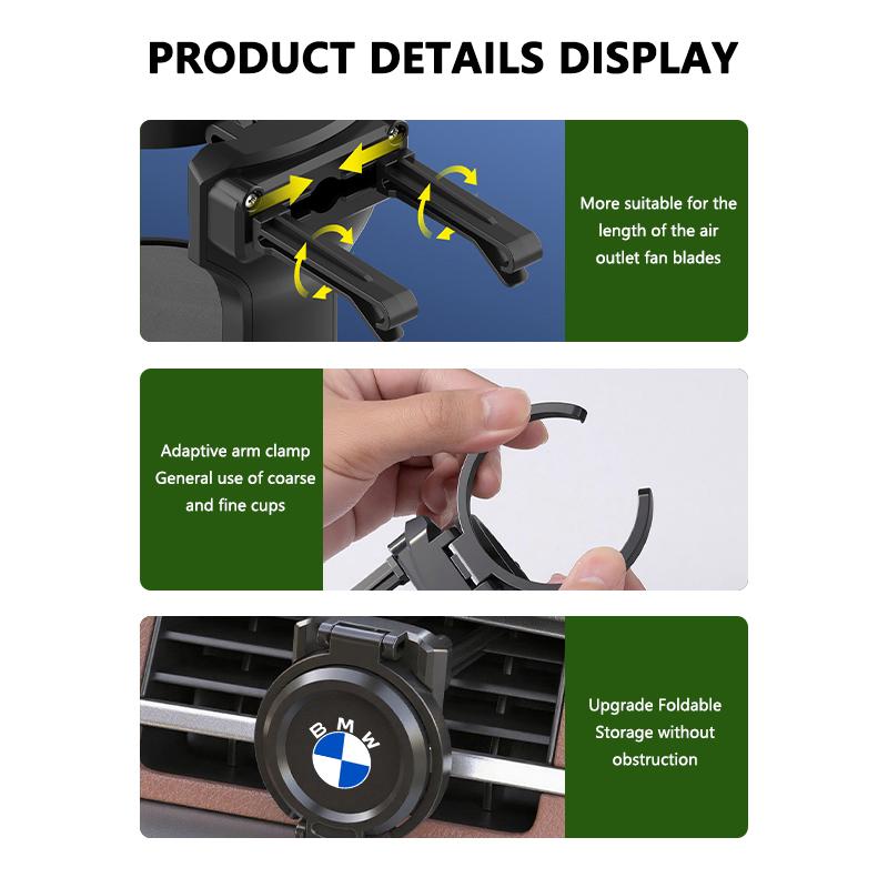 Car Air Vent Outlet Foldable Cup Water Holder Ashtray-vent Mount For BMW Performance X1 M3 M6 F01 F02 E34 E36 E60 F10 F20 X6 DKRSE1