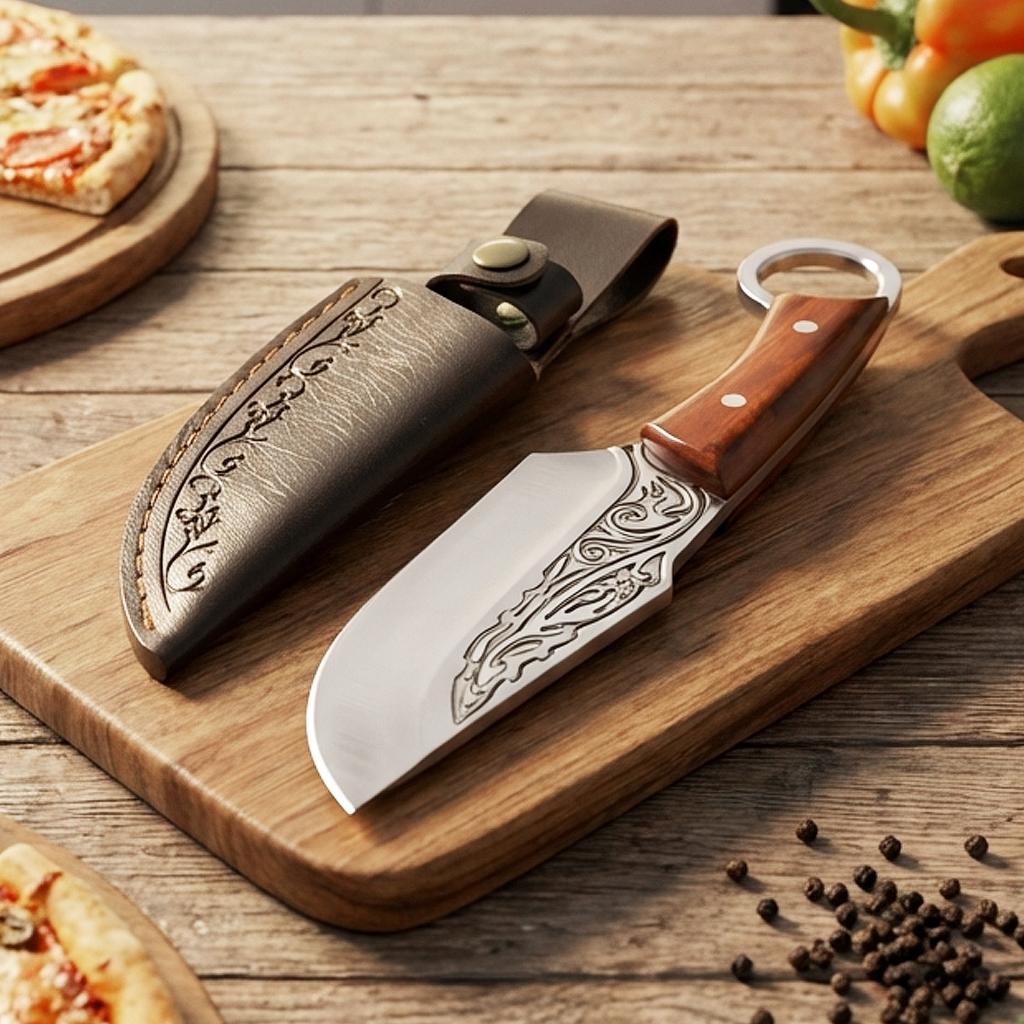 Универсальный нож для нарезки мяса, фруктов, разделки, мясницкий нож, шеф-повар, кухонный тесак, ручная работа, деревянная ручка