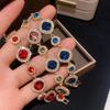 Gold Zircon Bracelet Shiny Geometric Bangle Luxury Vintage Rhinestone Bracelet  Lady