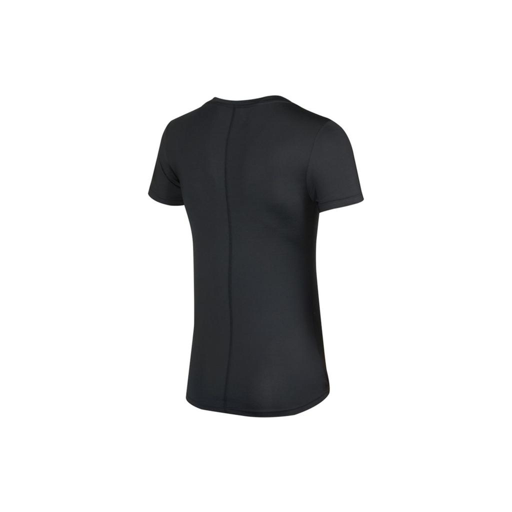 Nike Dri-Fit One Однотонная быстросохнущая спортивная футболка с принтом и коротким рукавом, женские топы, черные DD0627-010
