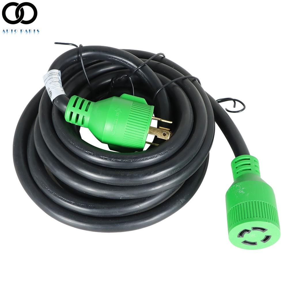 L14-30P/R 15ft 30 Amp 4 Prong Generator RV Power Extension Cord Locking NEMA