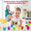 12pcs Set Egg Matching Game Toy Color Shape Recognition Sorter Puzzle Toy for Toddlers Easter Travel Game Early Learning Educational Fine Motor Skill