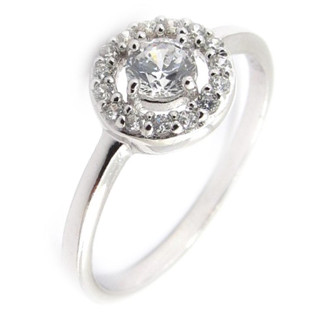 Серебряное кольцо "Богиня" Белое серебро (родий) - 8 мм