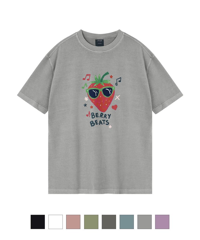 WILDROCK Berry Beats Pigment Oversized Short Sleeve T-Shirt (Cropped) (Type A)