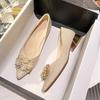 High-end Sense Is Not Tired of Feet, Wear Thick-heeled Single Shoes, Women's 2025 Spring and Summer New French Wedding Shoes, Women's Fashion Women's