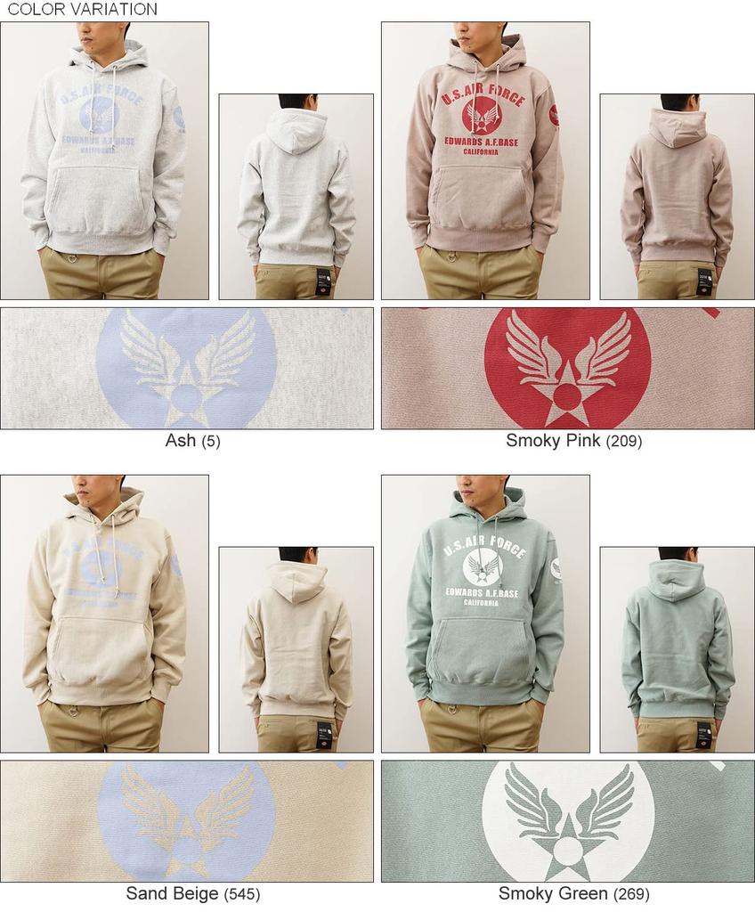 12 унций Толстовка-парка AIR FORCE CA Оригинальный военный принт Тяжелая толстовка с капюшоном L Темно-синий x Сапфировый [Jeans Bug] США. 12PP-CA (862)