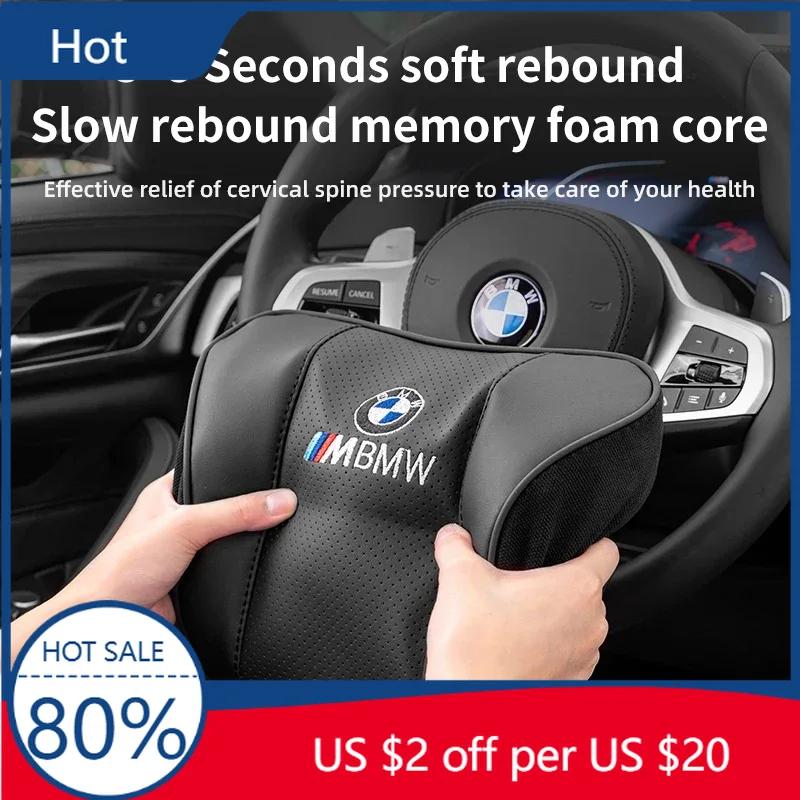 New Car Seat Headrest Neck Support Embroidered Memory Foam Lumbar Cushion For BMW M X1 X3 X5 X6 X7 E30 E90 M3 E84 E83 F25 E