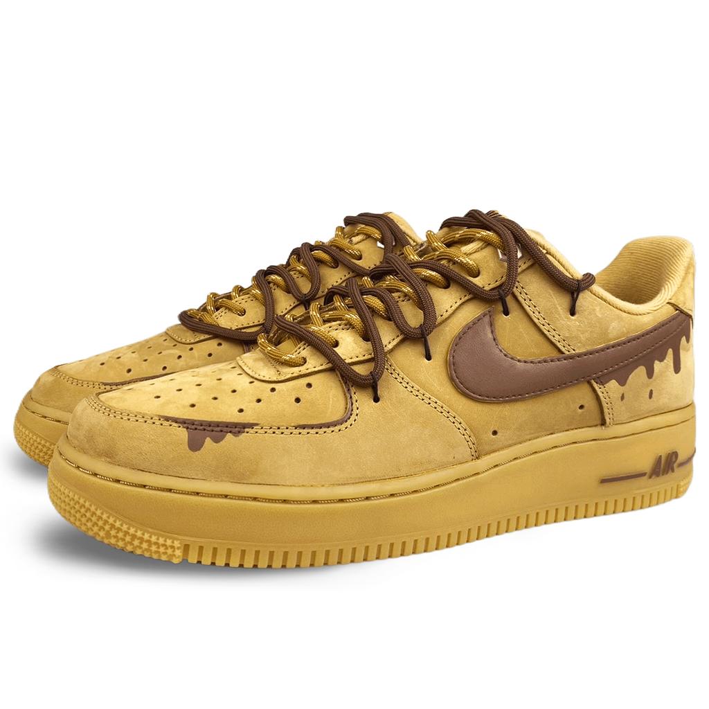 Nike Air Force 1 Slip Resistant, Abrasion Resistant, Lightweight Low top Skateboard Shoes Unisex Light Brown CJ9179-200(Team373-)