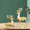 2SET Enchanting Deer Figurines - Rustic Charm for Weddings & Home Decor, Perfect Living Room Accent