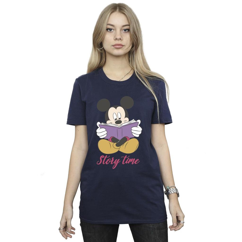 Disney Womens/Ladies Mickey Mouse Story Time Cotton Boyfriend T-Shirt