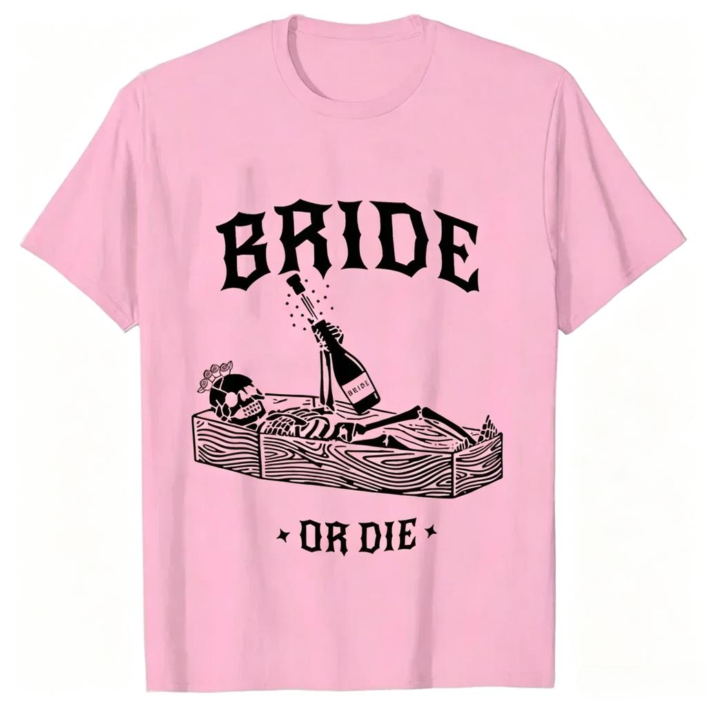 Funny Bride Or Die Tshirt Halloween Bachelorette Party Shirt Till Death Do Us Party Tops Bridal Shower Matching Team Bride Tees
