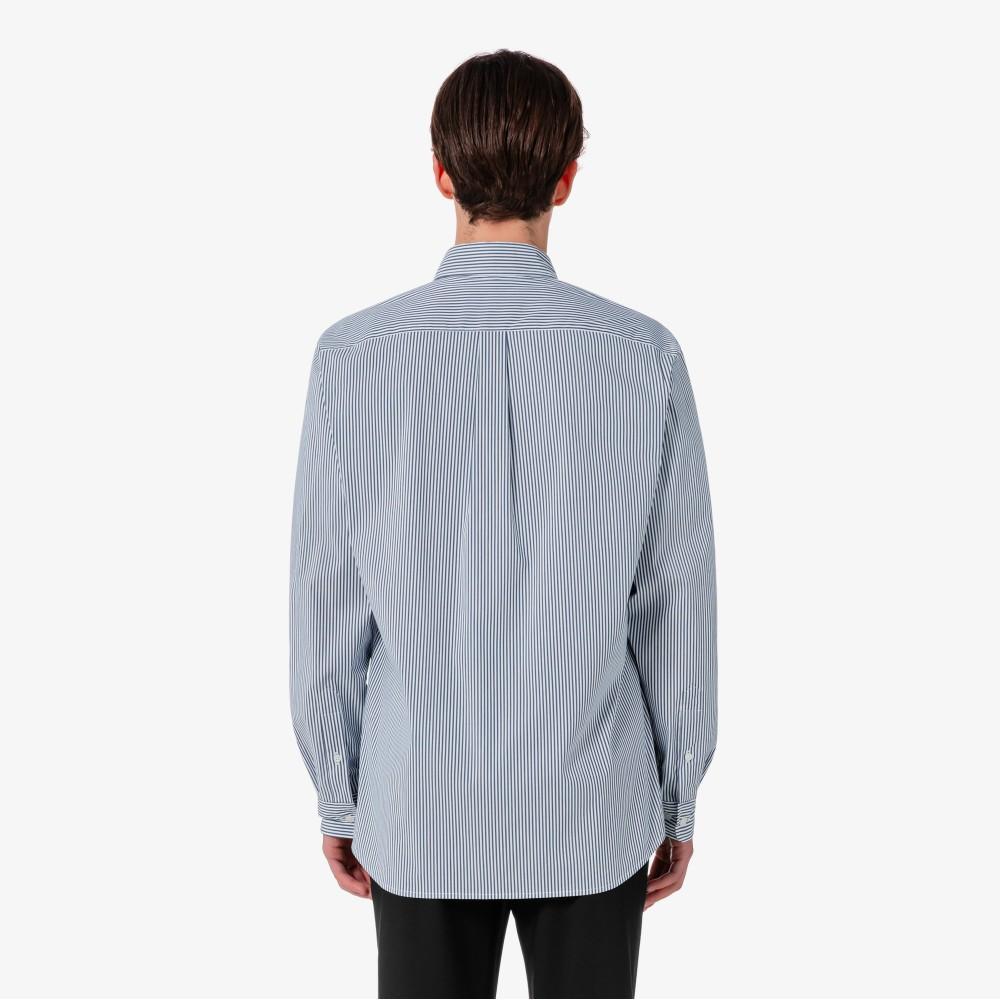 Lacoste Мужская рубашка в полоску из поплинового джерси CH625E-56G166