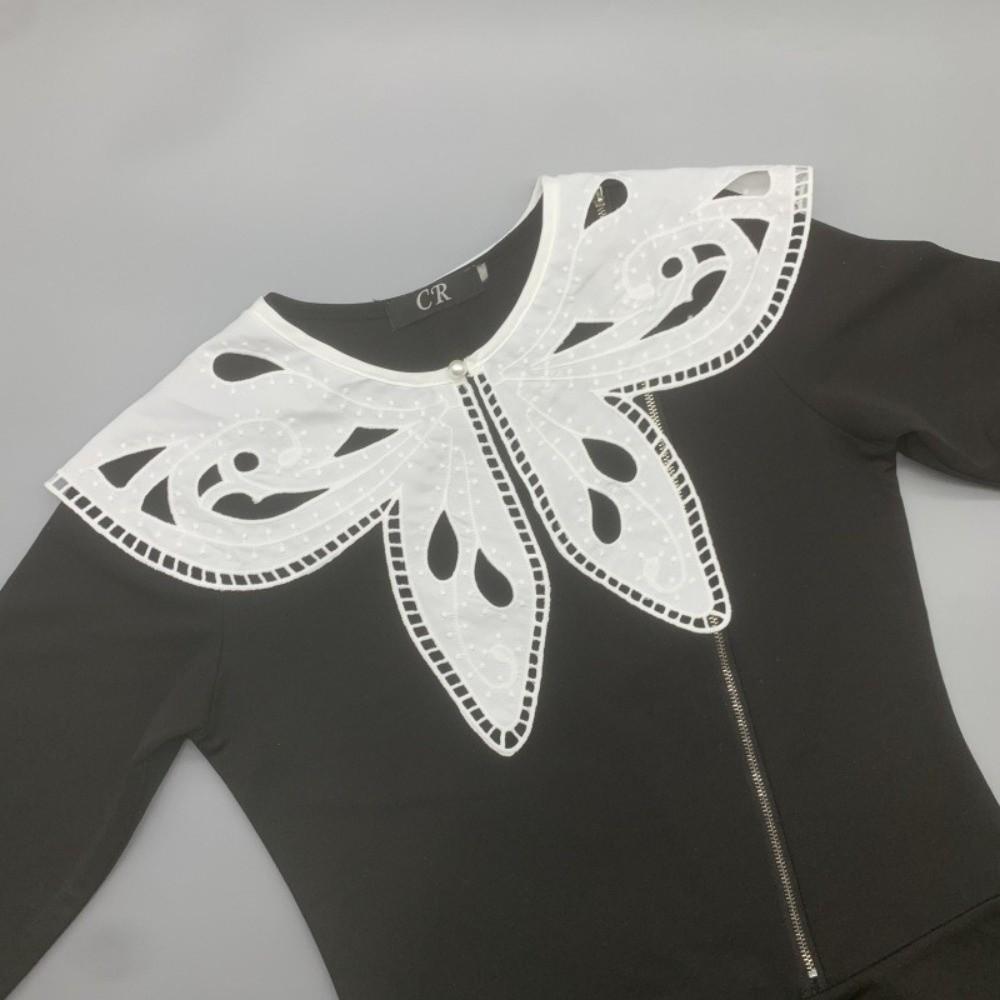 Detachable Embroidered Lace Fake Collar Polyester Decorative Fake Collar New Floral Collar Dresses