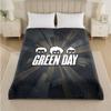 Green Day Print Flannel Blanket Cozy Lightweight Plush Throw Blanket For Bed Sofa Household Use