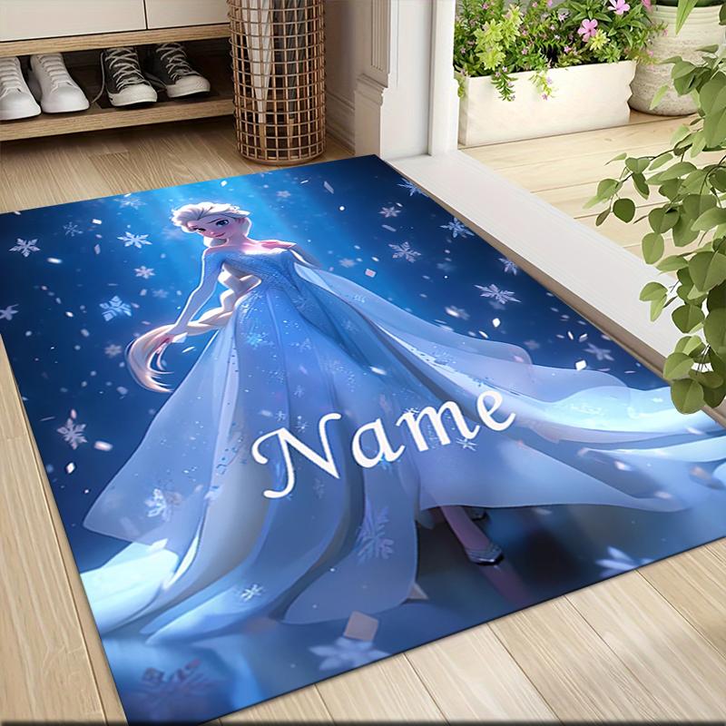 Custom Name Frozen Sisters Embrace Carpet Rug Customizable Soft Washable Anti-Slip Home Living Room Sofa Mats Personalized Rug. 0909282