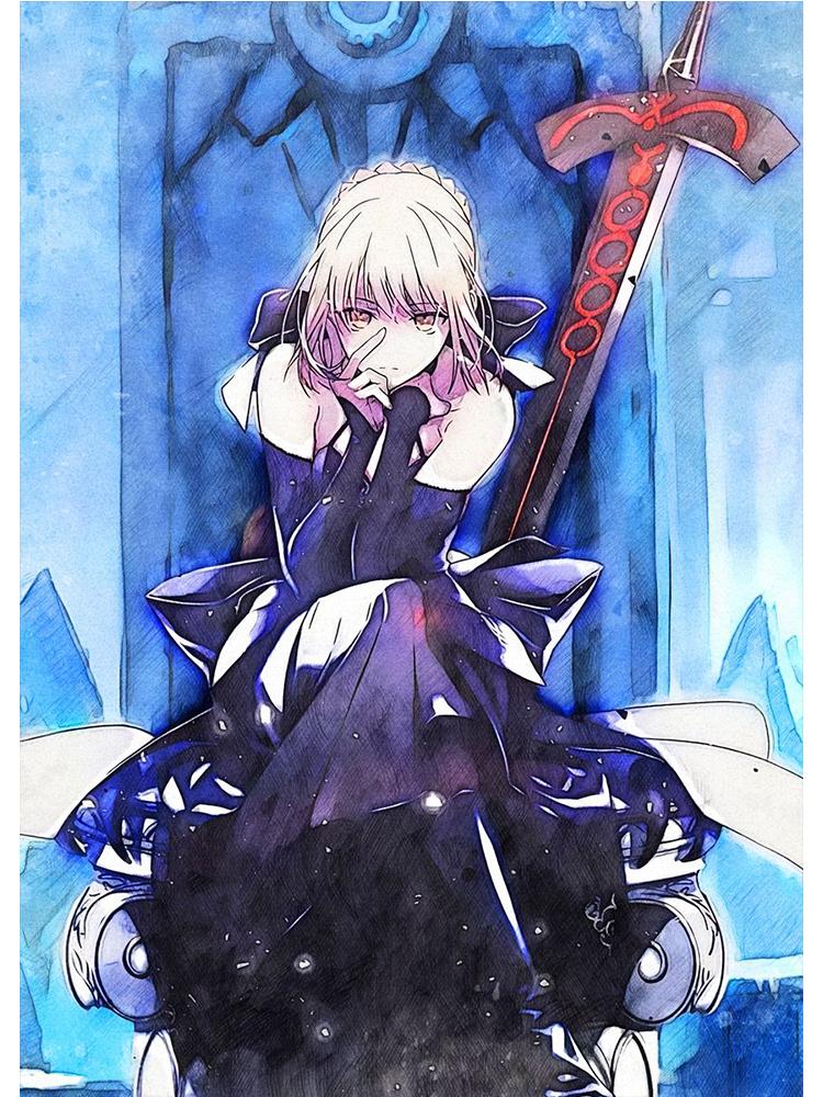 Fate Stay Night Япония аниме постер с фильмами Kawaii Холст Картина Настенная картина для детей Гостиная Украшение дома