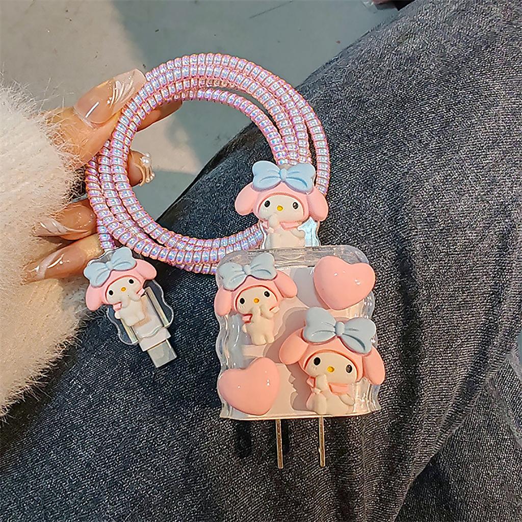 Мультяшная милая накладка на зарядное устройство для телефона Sanrio Для iPhone Для iPad Хелло Китти Почакко Чехол для адаптера питания с быстрой зарядкой