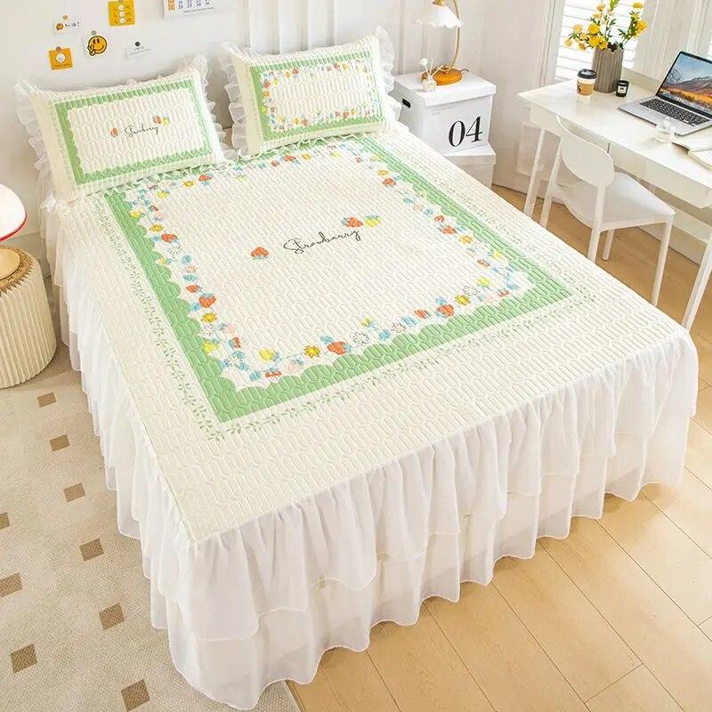 Летний крутой коврик из натурального латекса, юбка-кровать, наволочка, можно стирать в машине, кондиционер, мягкий коврик, складной нескользящий покрывало