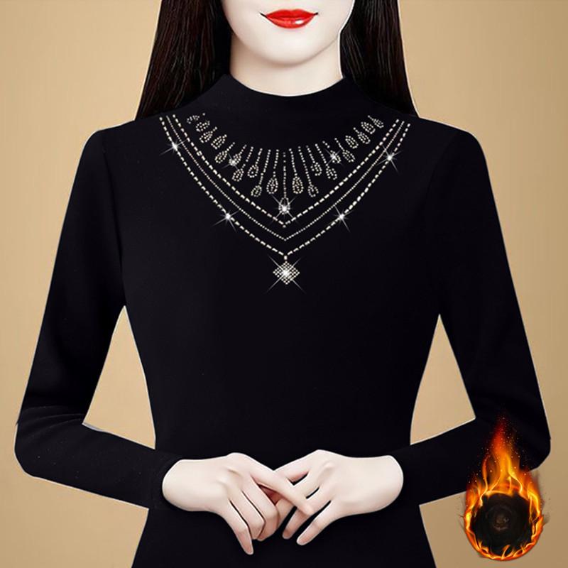 Half Turtleneck Base Shirt for Women's Spring New Style Slim-fit Mesh Top Long-sleeved T-shirt Fashionable and Versatile Small Shirt