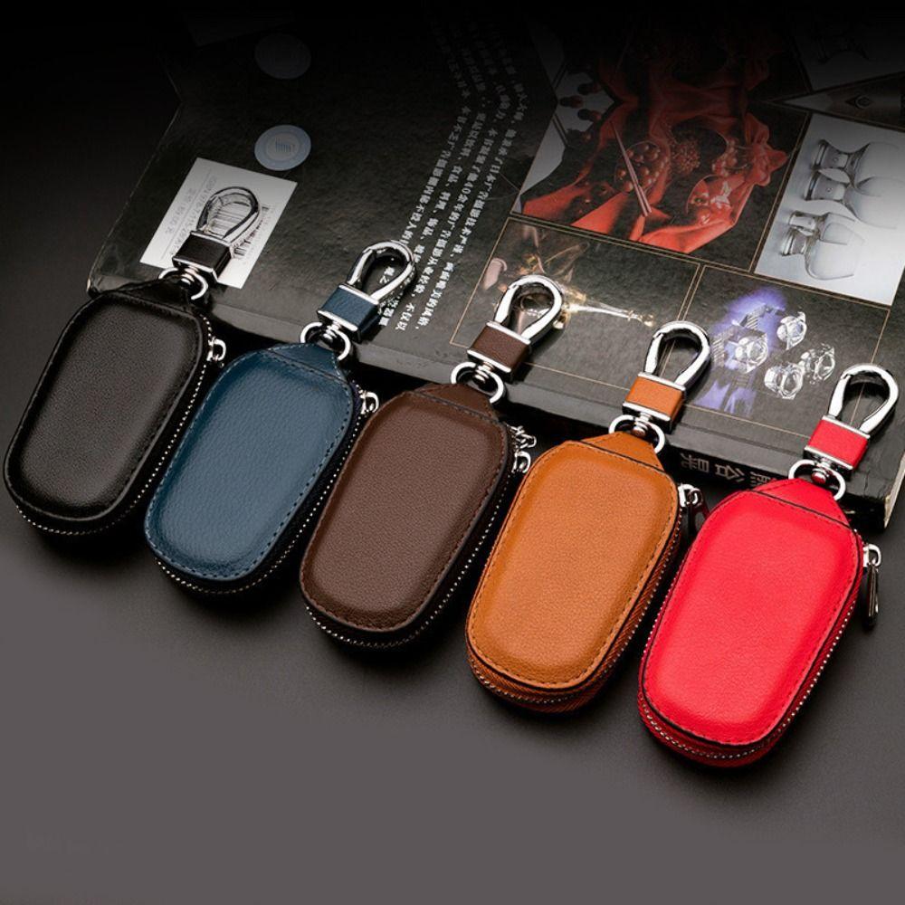 Unisex Keys Organizer Zipper Covers Key Holder Car Keychain Leather