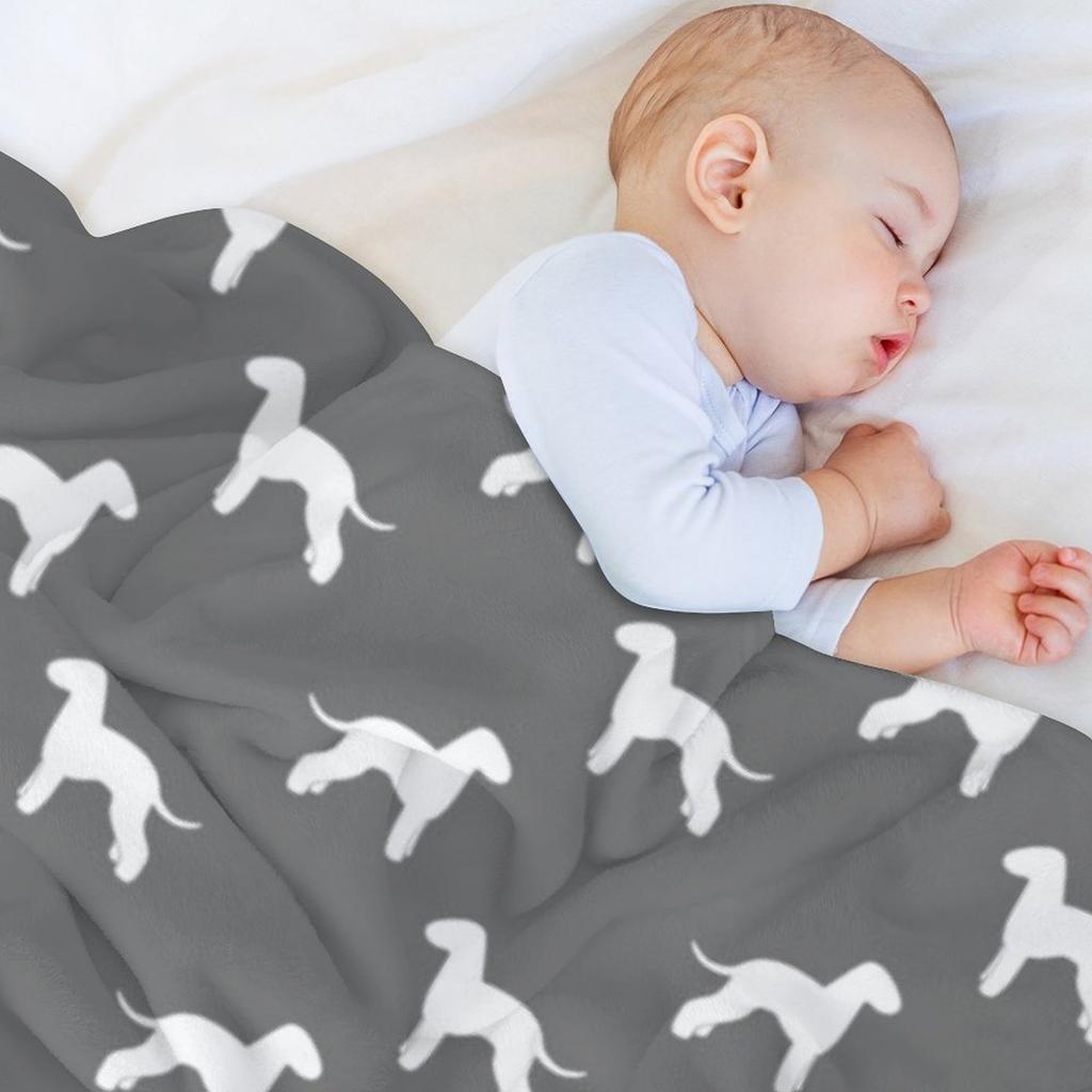 Силуэт бедлингтон-терьера(s) Плед Мягкий Плюшевый Клетчатый Хэллоуин Для Дивана Тонкий Кровать Модные Одеяла