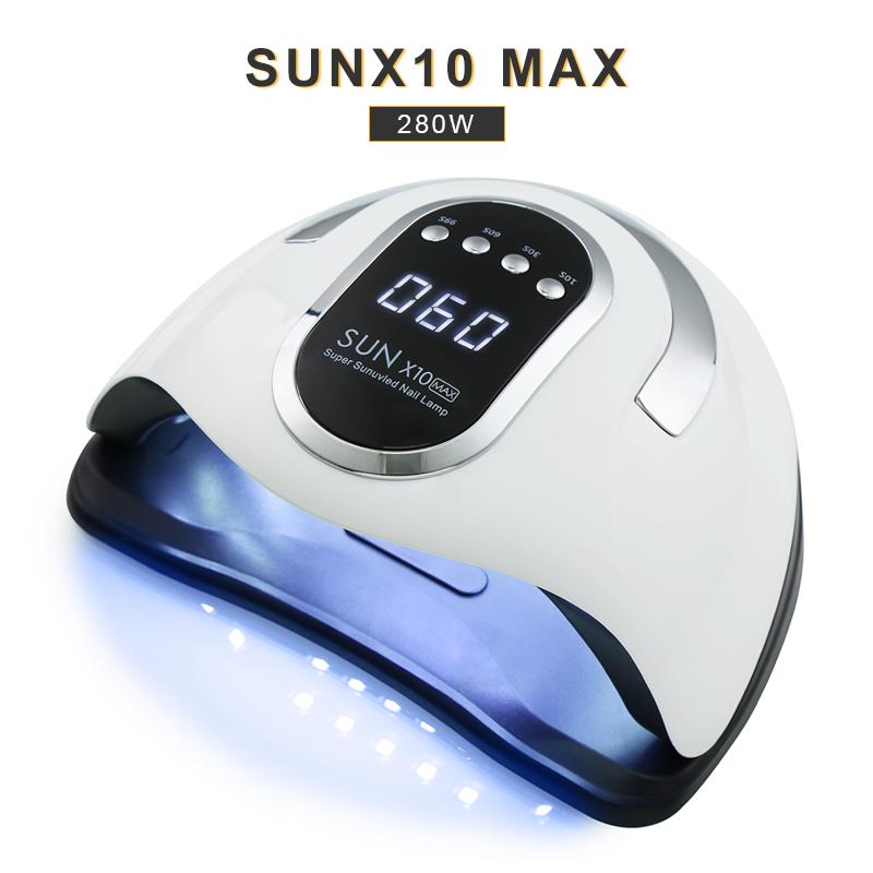 SUN X10 Max 280 Вт Светодиодная лампа Сушилка для ногтей 66 светодиодов УФ-ледяная лампа для сушки гель-лака Таймер Авто Сенсор Маникюрные инструменты