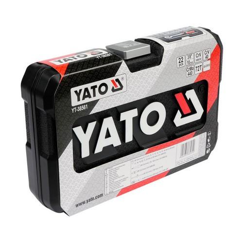 Набор головок Yato 3/8 (Упаковка из 22 штук)