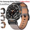 Прочный кожаный ремешок, совместимый с Samsung Galaxy Watch 7 Ultra 47 мм, браслет из нержавеющей стали с металлическим разъемом для мужчин и женщин