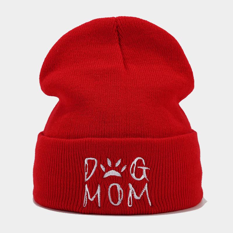 Autumn Winter Letter Embroidery Knitted Hats for Men Women Outdoor Yarn Pile Hats Trendy Ear Protection Hats