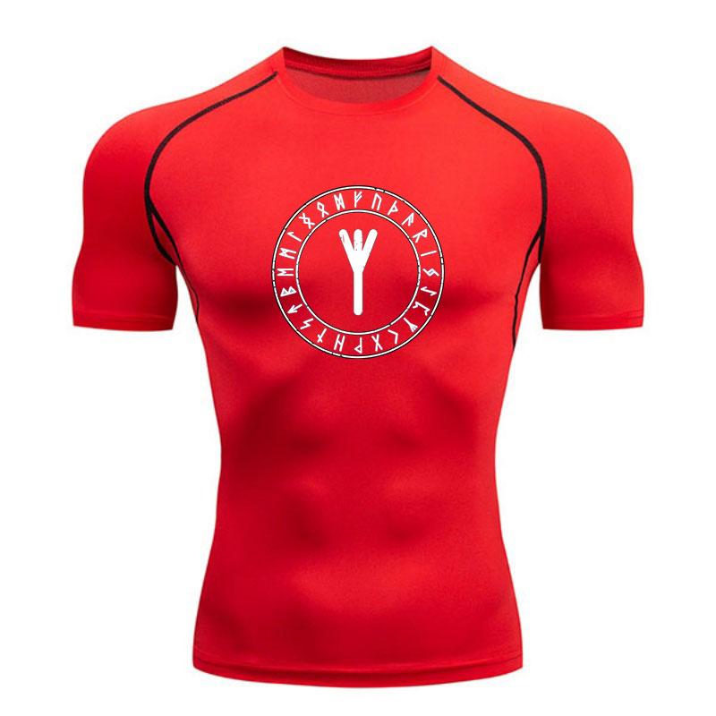 Men's Compression Fitness Sports T-Shirt, Viking Rune Circle