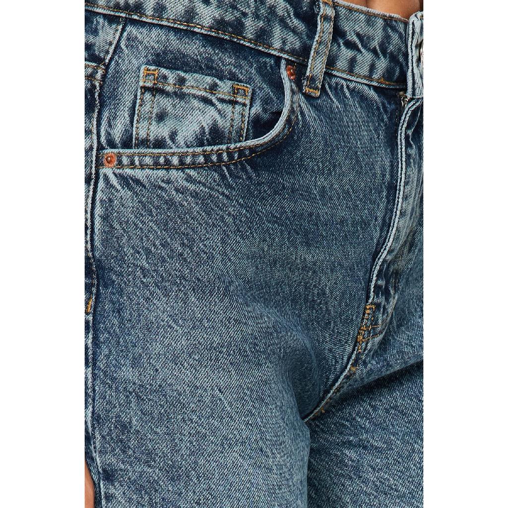 Синие винтажные широкие джинсы с высокой талией с эффектом выцветания Twoaw24je00089