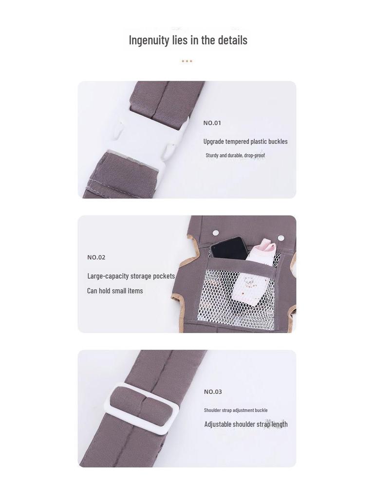 Всесезонный рюкзак-кенгуру для велопрогулок: Двойное горизонтальное и фронтальное/заднее использование, успокаивает ребенка для сна без помощи рук.