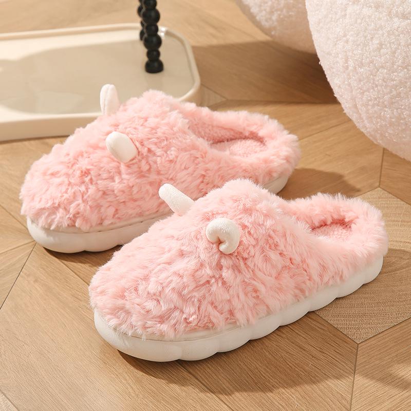 Autumn/Winter Indoor Outdoor Furry Cotton Slippers for Men & Women