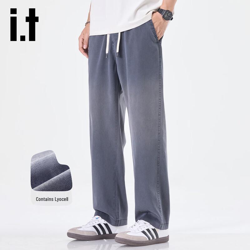 Izzue Men's Lyocell Blend Straight Leg Casual Pants