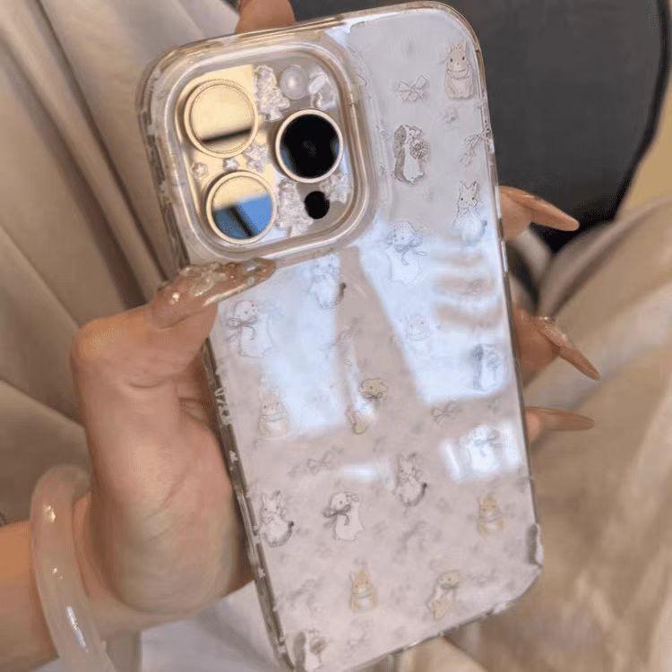 Милый кролик основа Подходит для чехла для мобильного телефона Apple 16promax IPhone 15 Новая модель 13