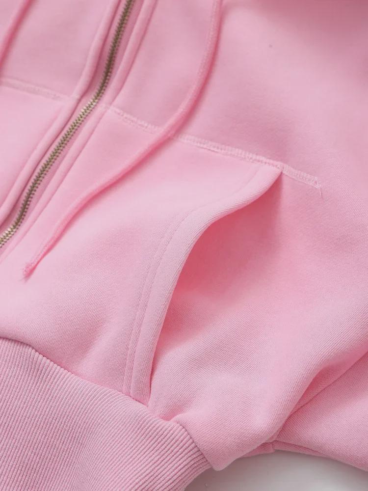 2024 Женская короткая толстовка с капюшоном и разноцветные фланелевые джоггеры — Европейская и Американская коллекция весна/осень