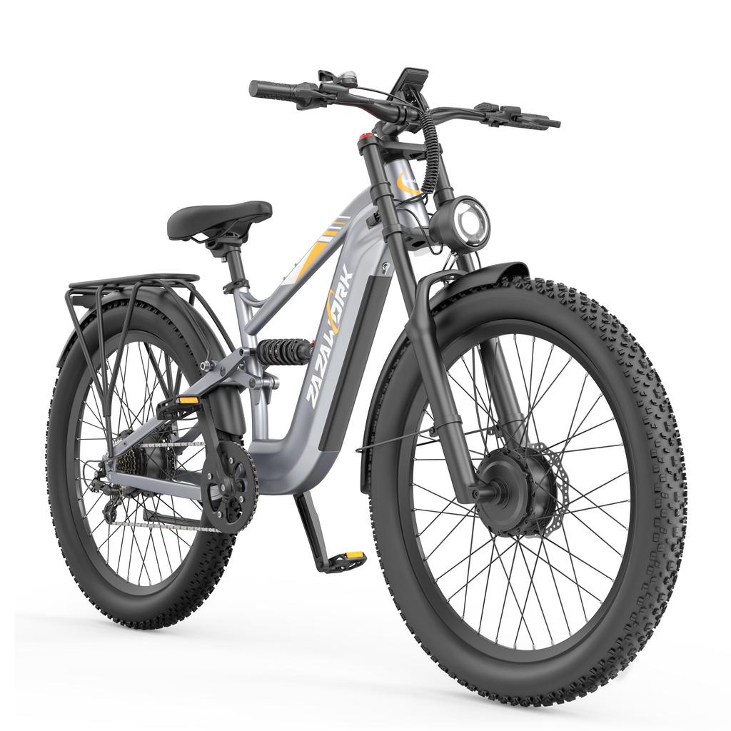 ZAZAWORK CF500 PRO High-end Electric Bicycle 1000W*2 Dual Motor 48V20Ah Battery 50KM/H Top Speed 27 Inch Off- Road Tires E-Mountain Bike